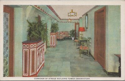 Postcard Corridor  of Straus Building Tower Observatory Chicago IL 