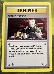 Secret Mission 118/132 Gym Heroes 1st Edition Uncommon Trainer