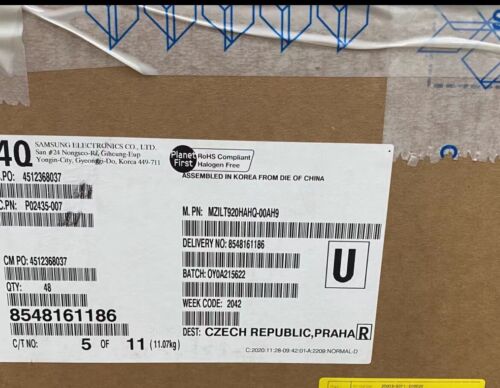 SAMSUNG PM1643 920G HPE SAS SSD 12G/s MZILT920HAHQ-00AH9 ARFX0920S5xnFTRI 3P00 - Picture 2 of 2