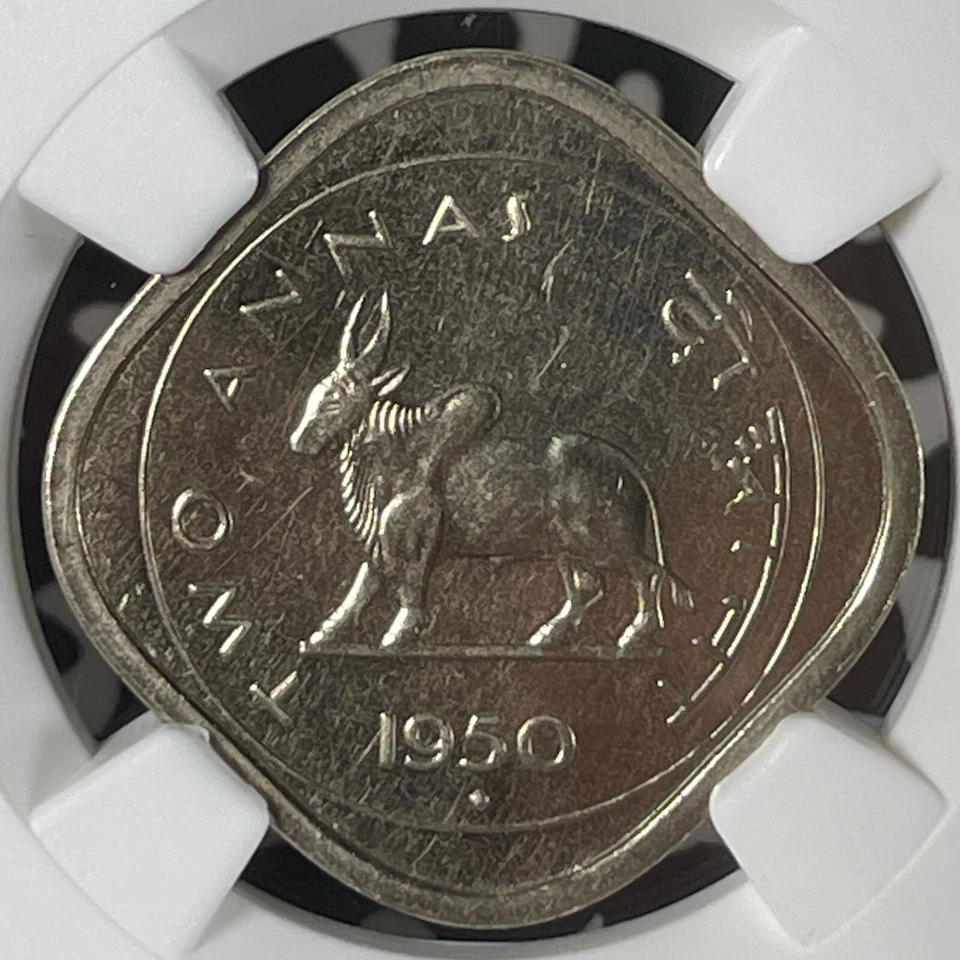 1950-(B) India 2 Annas NGC PR64 Lot#G174 Proof! Choice UNC! - Image 2 of 3