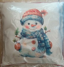 NEW Lumineo Lit Snowman Christmas Cushion Light Up 45x45cm