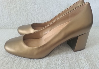 NATURALIZER ECHTLEDER DAMEN PUMPS GOLD GR.39 - NP 149,90  - NEU