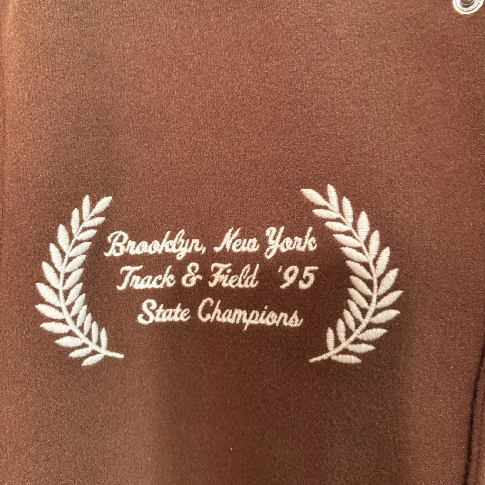 Abercrombie & Fitch Varsity Jacket Brown Brooklyn New York Letterman Style Men S image 4
