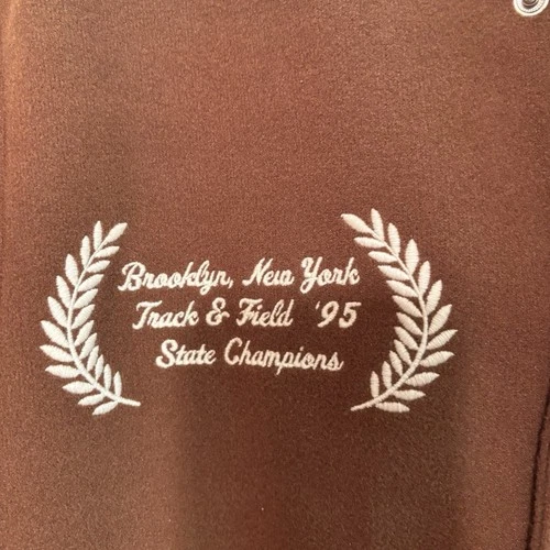 Abercrombie & Fitch Varsity Jacket Brown Brooklyn New York Letterman Style Men S image 4
