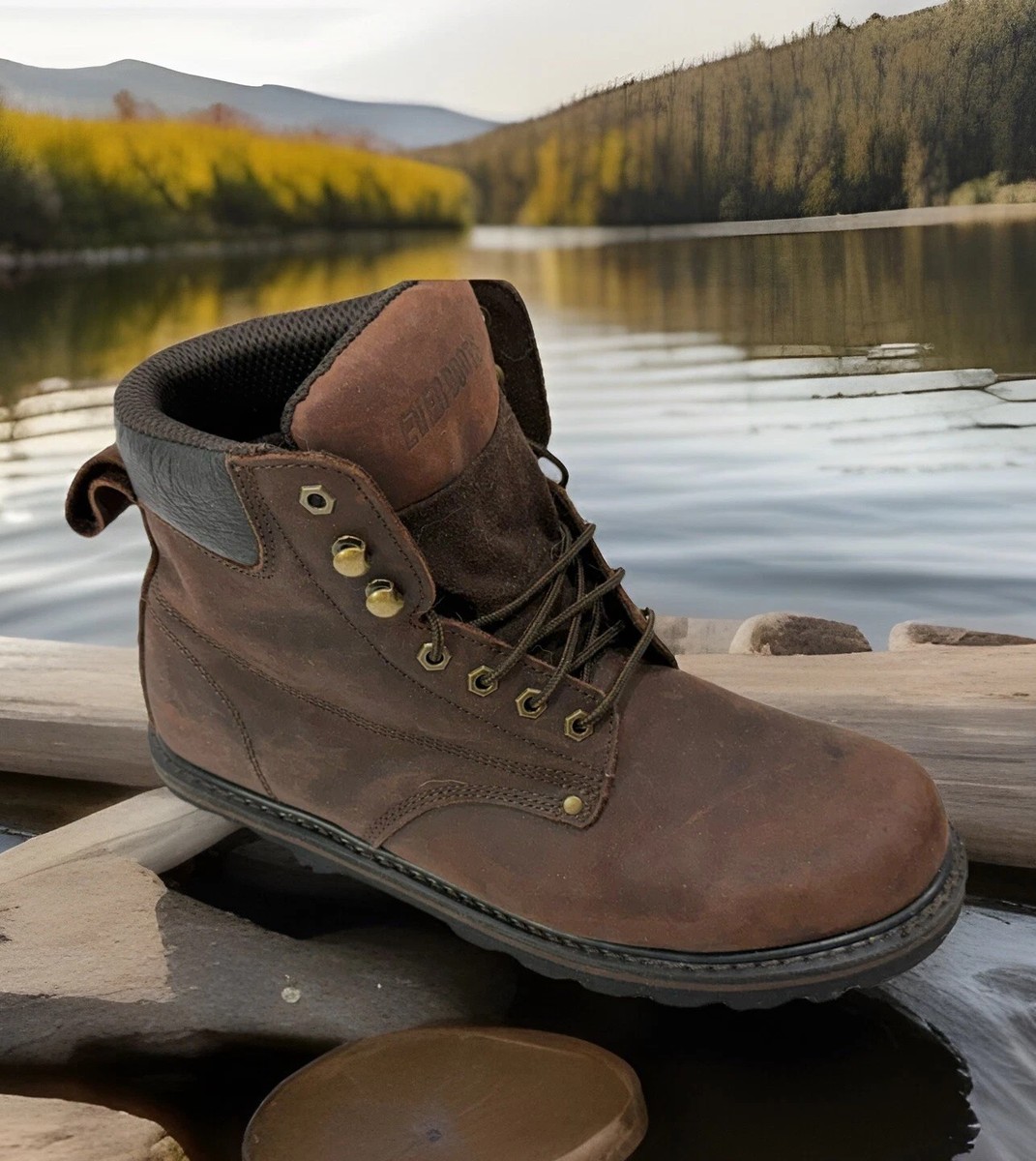Ever Boots Dark Brown Leather Upper Boots EB611 Mens Size  display picture 2