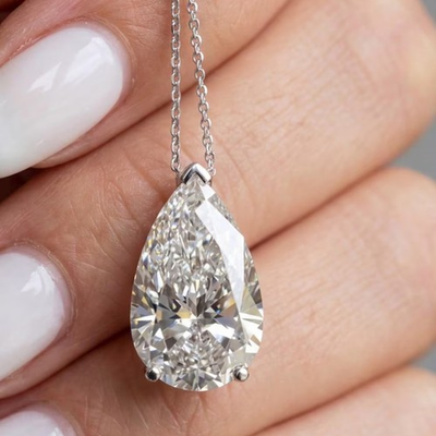 #ad RARE 22.35 Ct Certified Treated White Diamond Solitaire Pendant 925 Silver $333.00