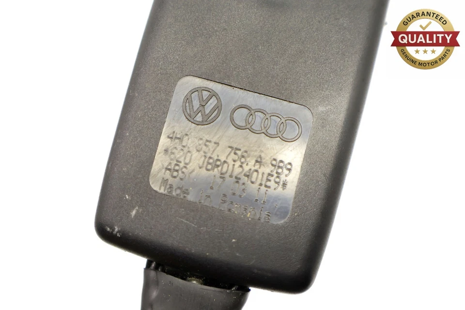 AUDI A8 QUATTRO 2011-2018 HEBILLA DE CINTURÓN DE SEGURIDAD DEL LADO DEL PASAJERO DELANTERO DERECHO NEGRO OEM Foto 3 de 4
