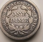 1856 P Philadelphia US SEATED LIBERTY DIME 90% SILVER 0.0723tr oz = 2.249 grams
