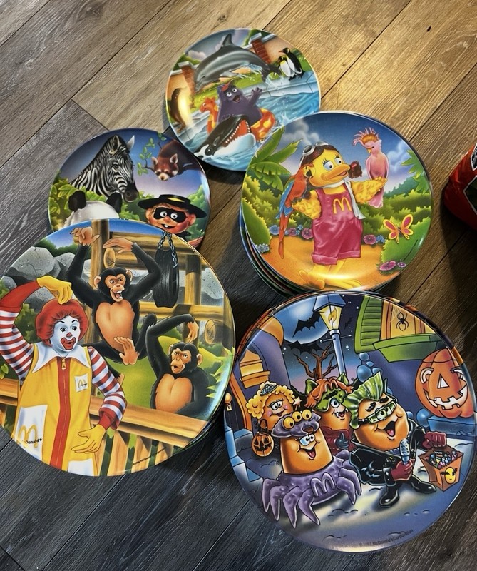 McDonald's 1997 Original Multicolor Advertising Plates Lot of 4 Fast Food