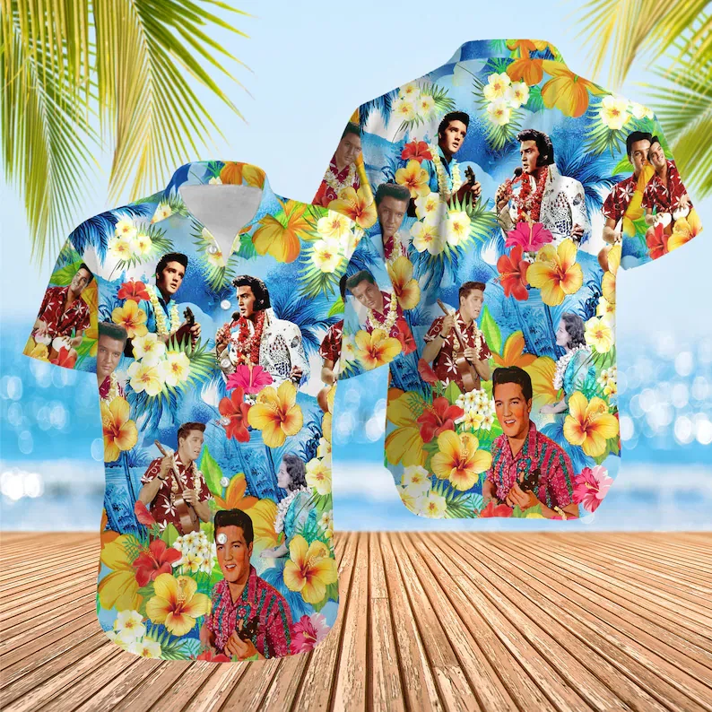 Elvis Presley Hawaiian, Tropical Button Shirt,Aloha Vibes Beach Shirt
Opens in a new window or tab