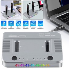 Dual-Bay USB-C to M.2 NVME NGFF SSD Docking Station Read/Write/Offline Clone