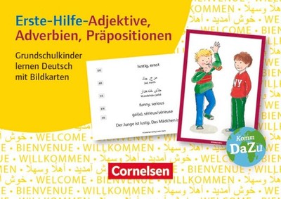 Erste-Hilfe-Adjektive, Adverbien, Präpositionen. Grundschulkinder lernen Deutsch