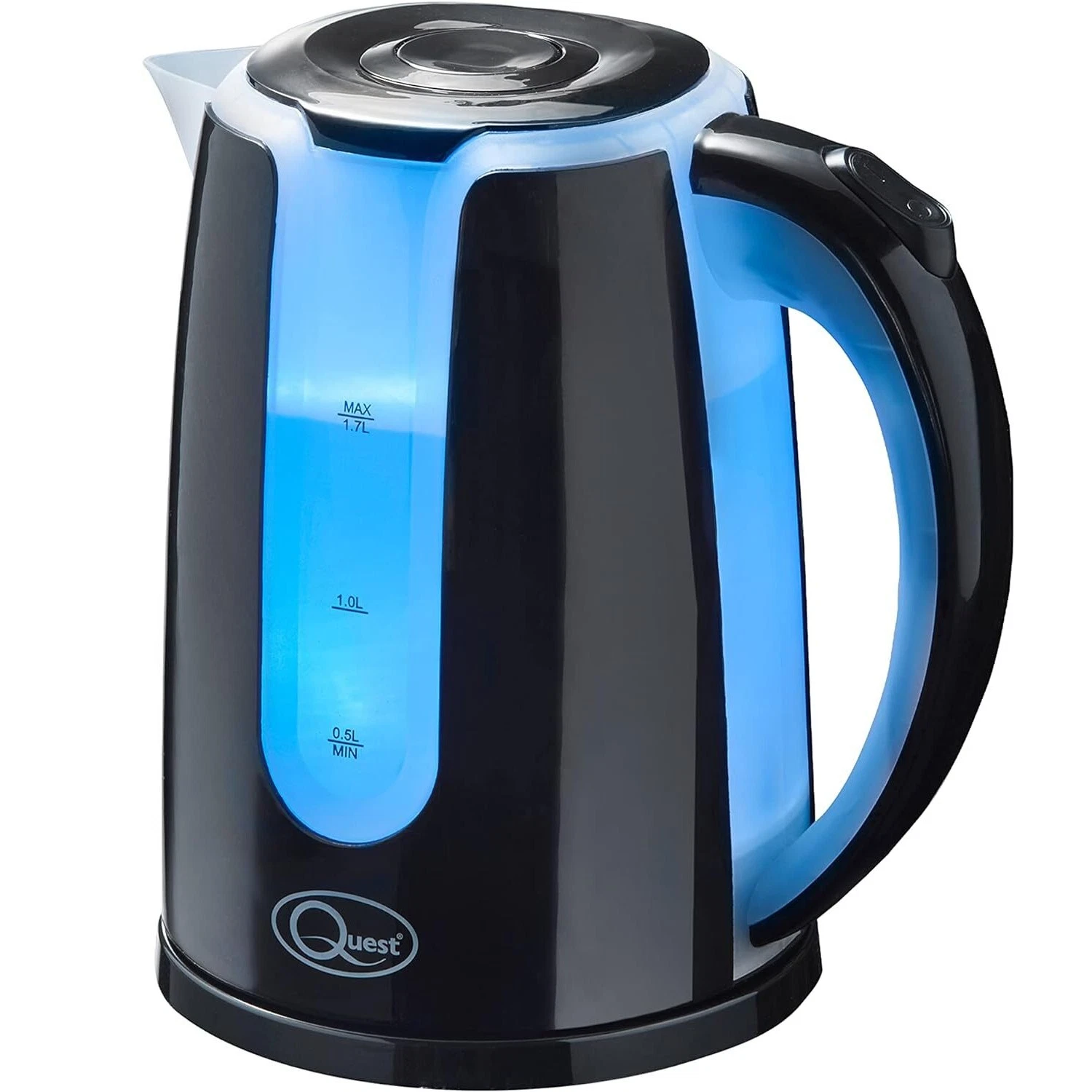 Quest 1.7L Black Dual LED Illuminated Cordless Rapid Boil Electric Water Kettle
Opens in a new windo