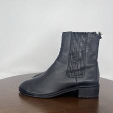 Michael Kors Botines Para Mujer 6.5M Negro Cuero Botines Chelsea Pull Up Moto