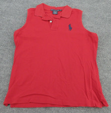 Ralph Lauren Sport Polo Vest Boys Large Red Cotton Sleeveless Big Pony Youth L