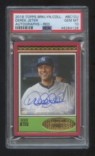 POP 2 PSA 10 Derek Jeter 2018 TOPPS BROOKLYN COLL AUTOGRAPH RED #ED 6/15 HIGHEND