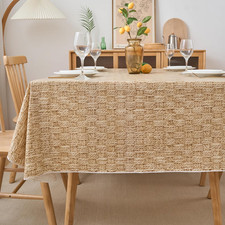 Vinyl Tablecloth with Flannel Backing Rectangle, 100 Waterproof PVC Table Cloth