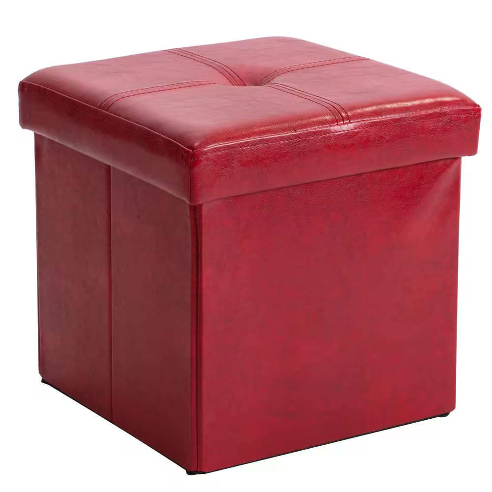 Red Storage Ottoman