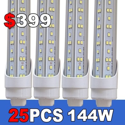 8FT T8 R17D HO LED Tube Light Bulbs 6500K 144W LED Shop Light Bulbs 8 Foot 25pc	