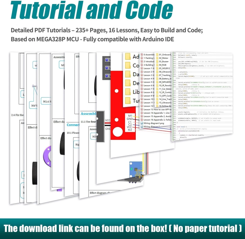 Kit Robot Autobilanciante per Arduino | Tracciamento Linea, Sensore Ultrasuoni - Bild 3 von 4