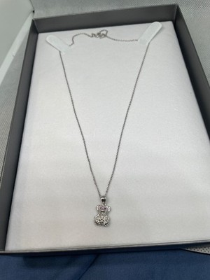sterling silver 925 italy with simulated diamonds and rubies necklace with coala