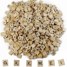 GXXMEI 1000PCS Wooden Letter Tiles, A-Z 18Mm X 20Mm X 5Mm, Brown X1000
