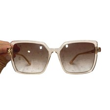 DIFF Eyewear Esme Square Sunglasses Champagne Crystal Brown Gradient Lens