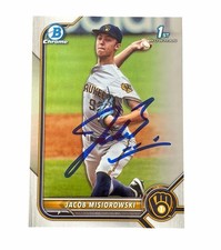 Jacob Misiorowski Signed Card 1st Bowman Chro...