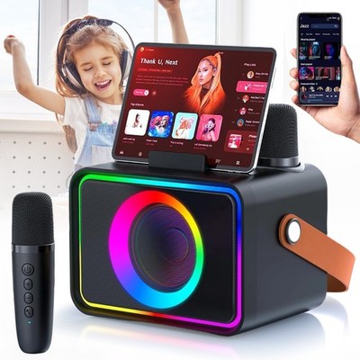 Karaoke Anlage Mit 2 Mikrofonen Bluetooth Karaoke Maschine für Kinder Geschenke