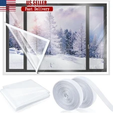 Winter Insulated Window Film Kit Reusable Easy Install Thermal Protection New