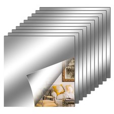 Fantasyon 10 Pieces Flexible Mirror Sheets, Self Adhesive 12 X 12 inch, 10pcs