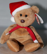 TY Beanie Baby - 1997 HOLIDAY TEDDY 1st Year 8.5 inch - DOB 12/25/96
