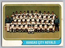 1974 Topps #343 Kansas City Royals Team Card W/Lou Piniella