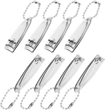 8 PCS Nail Clipper 2'' Mini Finger Nail Trimmer Curved Edge Travel Nail Clippers