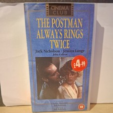 THE POSTMAN ALWAYS RINGS TWICE 1981 VHS TAPE 1989 FULLY TESTED CERT 18
