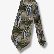 J Garcia Mens Necktie Silk Wetlands II Thirty Four Abstract Artsy Tie 58"x3.75"