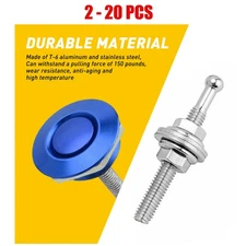 2-20X Push Button Quick Release Car Hood Bonnet Latch Pin Lock Bumper Clip Blue