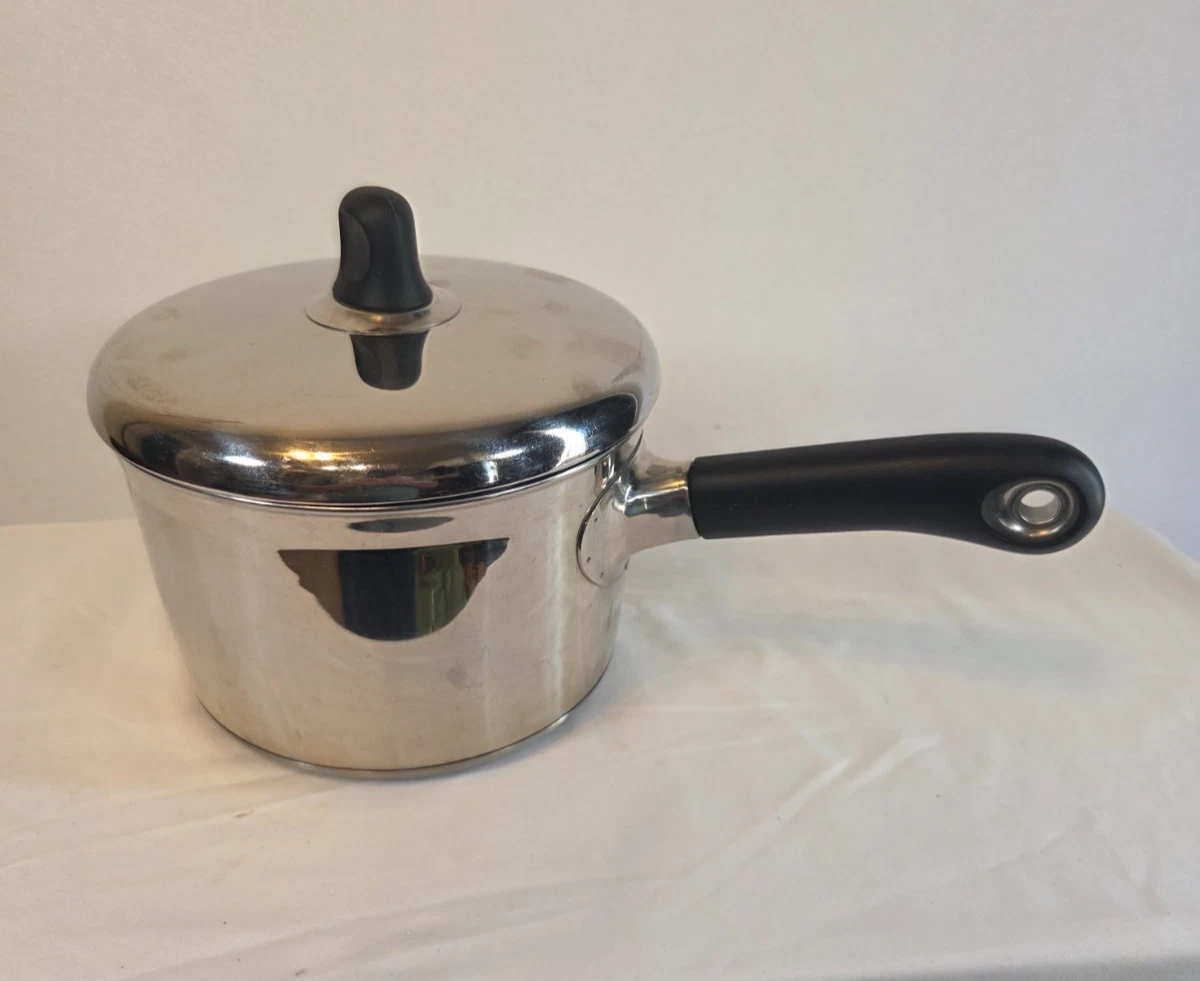 Rare Revere Ware Stainless 3 Qt Stainless Sauce Pan Pot SM-B04 w/ Lid