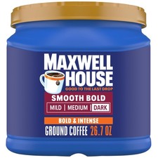 Maxwell House Smooth Bold Dark Roast Ground Coffee 26.7 oz Canister 11.38 per pound