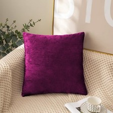 Crushed Velvet Cushion Covers Throw Sofa Bed Pillow Cases Plain Cover 16" - 24"