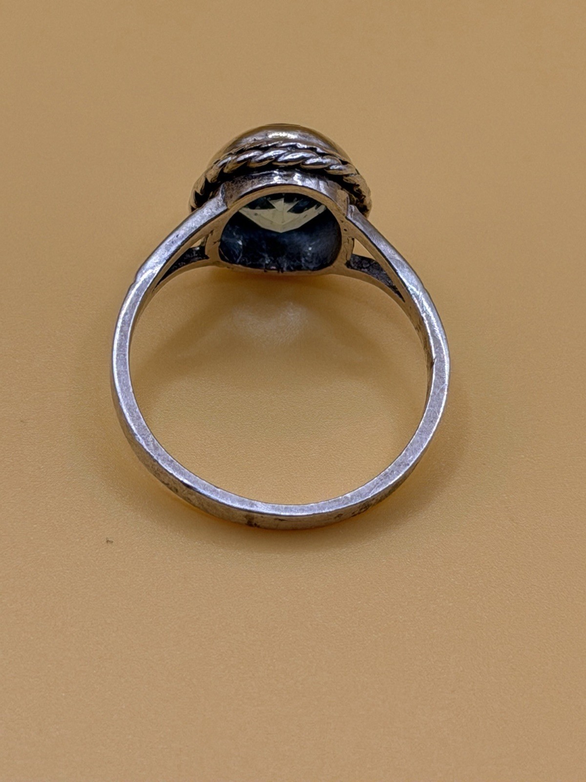 vintage sterling silver oval-cut blue topaz ring Uk size N#146 image 4