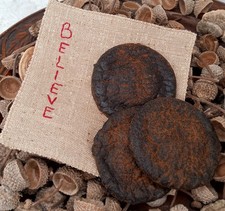 Primitive Fake Pantry Cookies Blackened Beeswax Blend Santa Cookies with Napkin