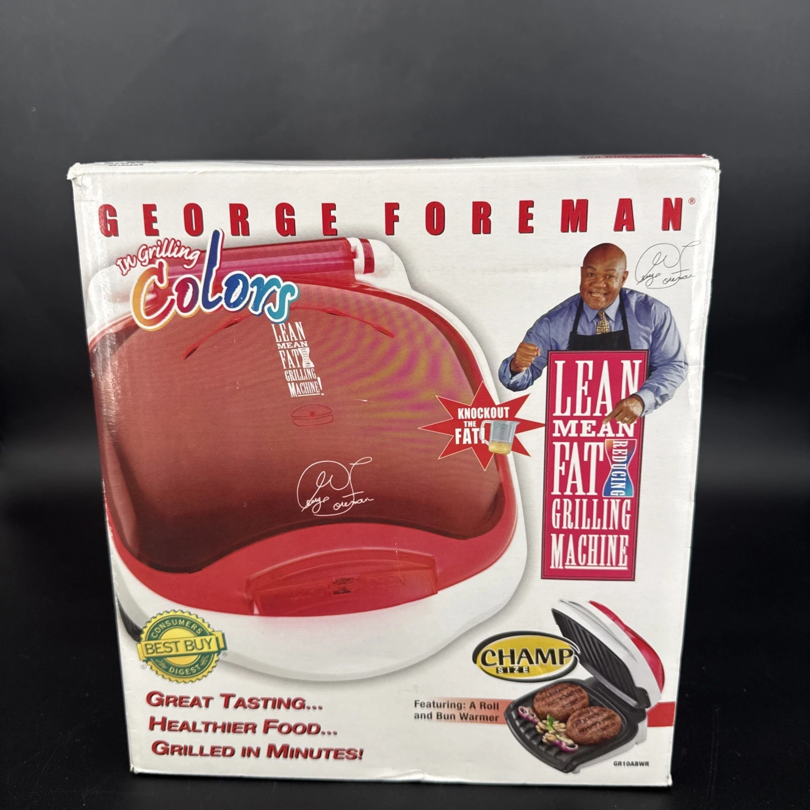 George Foreman Lean Mean Fat Reducing In Grilling Colors Machine NIB Kitchen