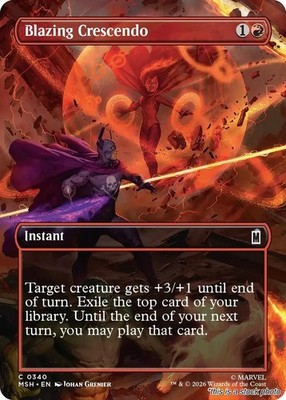 Blazing Crescendo (Borderless), (MSH 340), Marvel Super Heroes, NM, Magic
