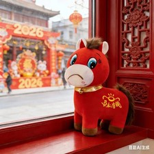Year of The Horse 2026 Plush,Funny Crying Horse Plushie Figurine 