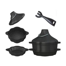 Cast Iron Sauce Pan with Steamer Basket & Lid three-ply, Cast Iron ... Fast Ship