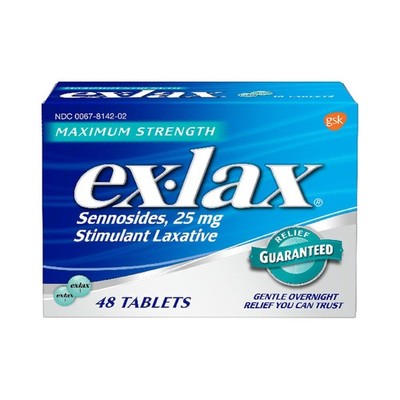 Ex-Lax Maximum Strength Stimulant Laxative 48 Count (Pack of 1), Blue 