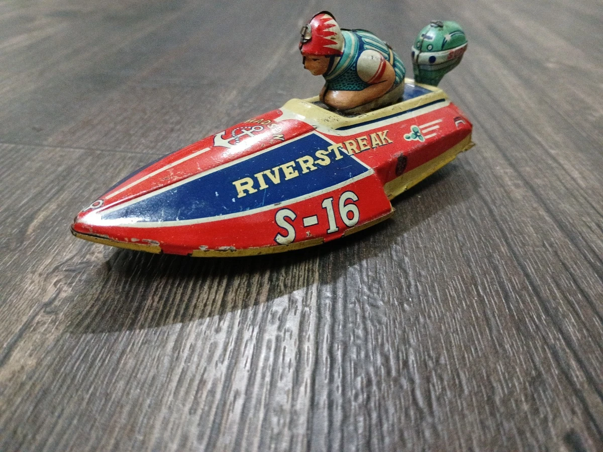 Boîte Vide Tin Toy Yonezawa Crown Boat - Rare, Carton, Japon