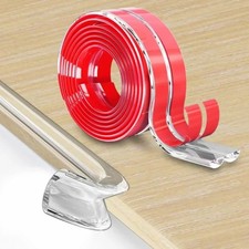 1 2 118.11 IN Transparent PVC Table Edge Guard Protector Strip Self Adhesive