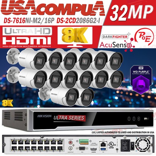 Hikvision 8K 32MP 16CH IP Security Camera System Darkfighter 4MP KIT Lot - Picture 22 of 23